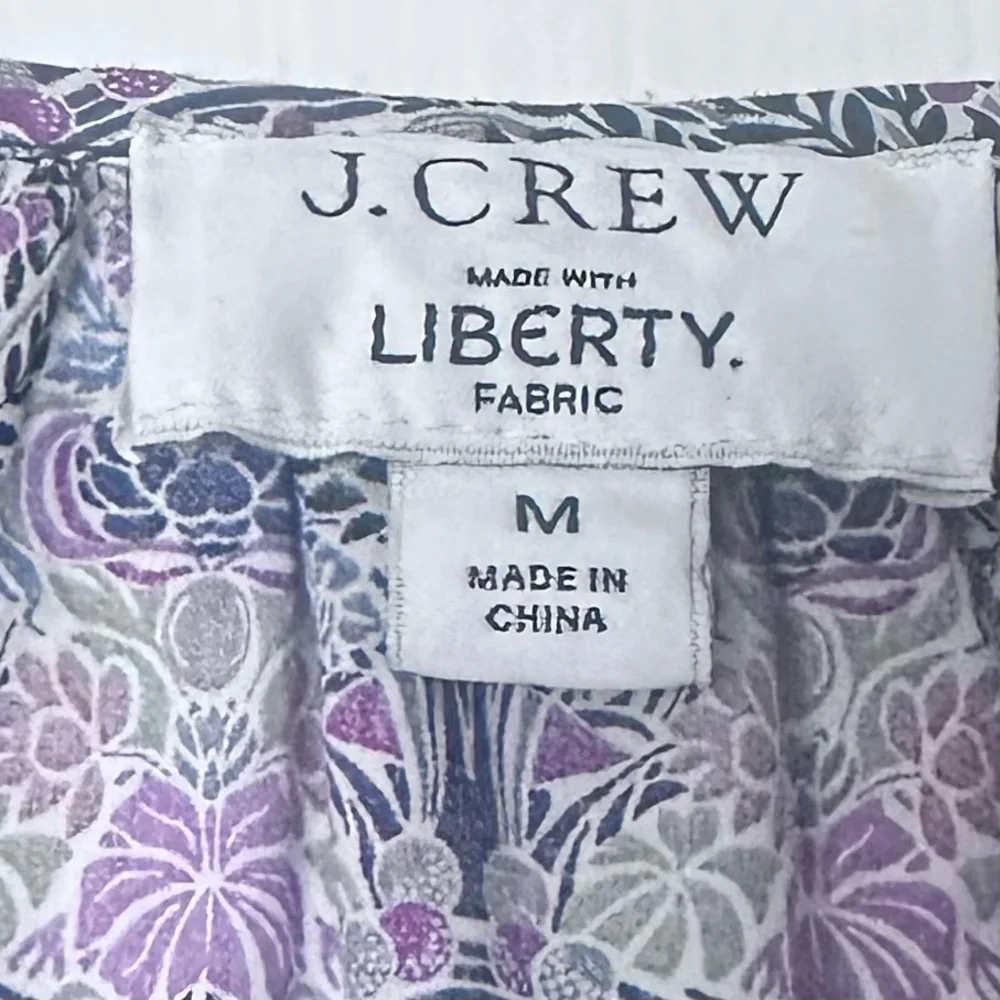 J.Crew Liberty Fabric Floral Button Front Tunic Size M - Picture 9 of 10